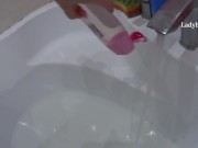 Preview 6 of hot redhead Naked Having Bath Foam washing body - pussy tits & ass