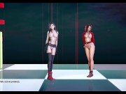 Preview 3 of [MMD] Berry Good - Mellow Mellow Nude Kpop Dance Tifa Lockhart Aerith Final Fantasy 7 Remake