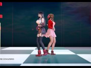 Preview 1 of [MMD] Berry Good - Mellow Mellow Striptease Tifa Lockhart Aerith Final Fantasy 7 Remake