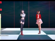 Preview 3 of [MMD] Berry Good - Mellow Mellow Striptease Tifa Lockhart Aerith Final Fantasy 7 Remake