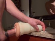 Preview 6 of Sliding my hard dick in and out of a wet fleshlight until I cum inside