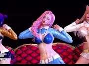 Preview 4 of [MMD] SUNMI - LALALAY Sexy Kpop Dance Ahri Seraphine Kaisa KDA Leauge of Legends