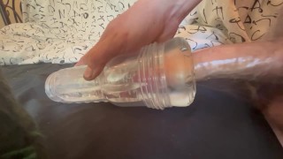 SOLO BWC PUTS 8” MONSTER COCK IN FLESHLIGHT ICE