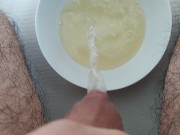 Preview 2 of Long morning piss into a bowl