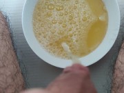 Preview 6 of Long morning piss into a bowl