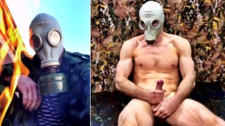En russisk soldat hemmeligt ryk off hans magtfulde PENIS i en militær Bunker / mandlig orgasme