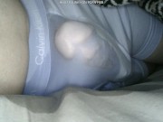 Preview 3 of Horny wet dream in Calvin Kleins. Lots of piss, cum, and pre cum.