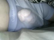 Preview 5 of Horny wet dream in Calvin Kleins. Lots of piss, cum, and pre cum.
