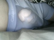 Preview 6 of Horny wet dream in Calvin Kleins. Lots of piss, cum, and pre cum.