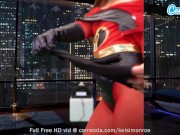 Preview 3 of Camsoda - Big Ass Kelsi Monroe Cosplay As Elastigirl During Masturbation Session On Sybian