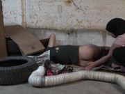 Preview 1 of LUCKY HOMELESS GUY GETS BLOWJOB