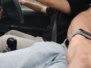Preview 2 of Jerking off in the Uber. He let me touch his dick