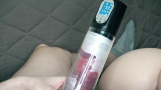 9 minutes on high level penis pump and cumshot in sex doll ass