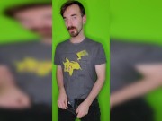 Preview 2 of Just a guy in a Pikachu shirt showing off his cock.