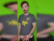 Preview 5 of Just a guy in a Pikachu shirt showing off his cock.