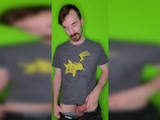 Preview 6 of Just a guy in a Pikachu shirt showing off his cock.
