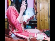 Preview 3 of Waiting For Tips During Web Cam Show Smoking Cigarette