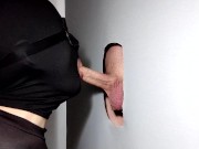 Preview 5 of Straight male returns one more day to Gloryhole, extra hard cock with veins about to explode.
