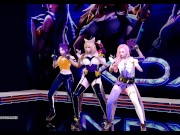 Preview 1 of MMD BlackPink - KiIIThisLove Striptease Dance Ahri Akali Kaisa Evelynn Seraphine KDA