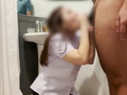 Preview 4 of หุ่นอวบ นมใหญ่ กำลังดี โดนเย็ดในห้องน้ำ Asian big boobs sex in bathroom