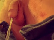 Preview 5 of Adorable Little Penis Taking a Pee Pee  Close Up Male Piss Video