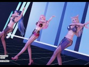 Preview 6 of [MMD] Kara - Step Sexy Kpop Hot Dance Ahri Kaisa Seraphine KDA League of Legends