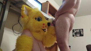 Kitty Blows Master while working