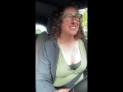 Preview 5 of Beautiful Curvy Milf Orgasms from Lovense Lush Control Public Drive Thru and Mall FULL VIDEO 40 mins
