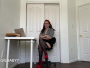 Preview 1 of embarrassed naked secretary made to spread her plugged ass - veggiebabyy - full vid on manyvids!