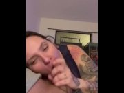 Preview 4 of Best friend sucks like a pro and gets a huge facial and keeps sucking for more cum!!