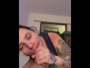 Preview 6 of Best friend sucks like a pro and gets a huge facial and keeps sucking for more cum!!