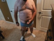 Preview 4 of Dad bod strip and big cum shot