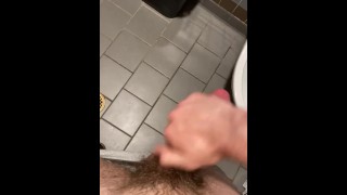 Thick Dicked Twink Cums in Work Bathroom