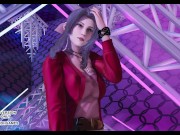 Preview 5 of [MMD] T ara - NumberNine Aerith Tifa Lockhart Purple Dress Final Fantasy 7 Remake Hot Kpop Dance
