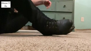 Removing shoes after work (foot fetish) - GlimpesOfMe