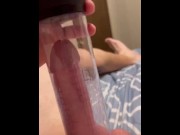 Preview 3 of New electric vacuum penis pump milking and making my cock huge