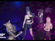 Preview 1 of [MMD] ITZY - LOCO Ahri Akali Kaisa Evelynn Seraphine Kda Sexy Kpop Dance 4K 60FPS League of Legends