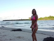 Preview 6 of Sexy hot girl on the beach in a tiny hot bikini!!!