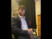 Preview 5 of Lad in Suit Jerking Off After Work