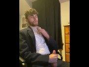 Preview 6 of Lad in Suit Jerking Off After Work