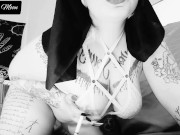 Preview 2 of Horny nun smokes a cigarette