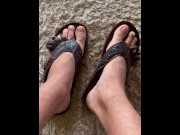 Preview 1 of Morning feet in gator sandals