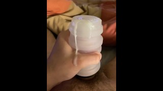 Exploding cum while playing with my new toy