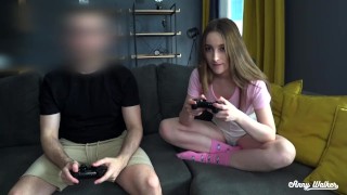 A Game Of Console With A Stepsister Turned Into A Hard Fuck Of Her Narrow Pussy - Anny Walker