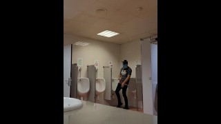 jerking off in a public toilet at Barcelona airport. almost caught by the cops. very hot risky