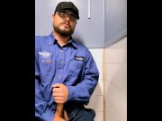 Preview 4 of Massive cumshot in the bathroom at work