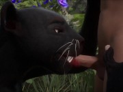 Preview 2 of Realistic furry suit blowjob and fucking (black panther version)