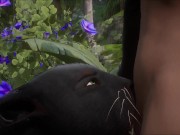 Preview 3 of Realistic furry suit blowjob and fucking (black panther version)