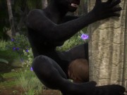 Preview 6 of Realistic furry suit blowjob and fucking (black panther version)