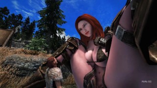 Redhead grows into a giantess for you - Skyrim-GTS